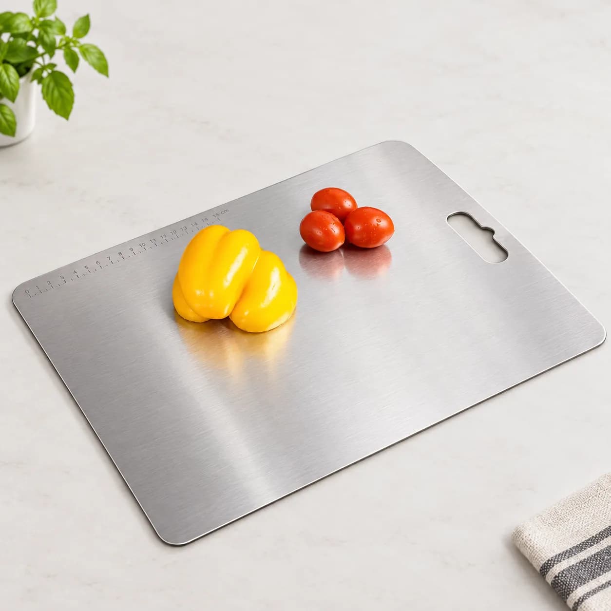 Premium Stainless Steel Chopping Board 36 × 25.5 CM | Heavy-Duty Kitchen Cutting & Chopping Board | Rust Resistant & Easy to Clean